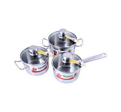 BỘ NỒI QUÁNH 3 MÓN  - INOX 304 3 LỚP TICOOK
