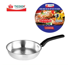 CHẢO INOX 304 3 LỚP ĐÁY TỪ TICOOK 
