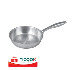 CHẢO INOX 304 3 LỚP ĐÁY TỪ CÁN ỐNG TICOOK