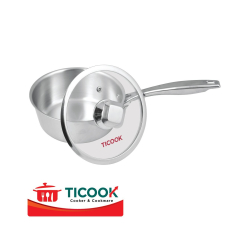 CHẢO INOX 304 3 LỚP NẮP KIẾNG ĐÁY TỪ CÁN ĐÚC