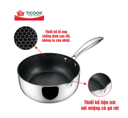 CHẢO SÂU TỔ ONG CHỐNG DÍNH MIỆNG RÓT ĐA NĂNG TICOOK