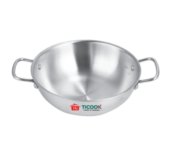 CHẢO INOX 2Q CHỐNG DÍNH 2 LỚP  QUAI CỌNG ĐÁY TỪ TICOOK