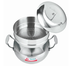 NỒI TÁO INOX 304 3 LỚP BẾP TỪ TICOOK (2 NGĂN)