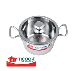 NỒI INOX 304 3 LỚP NẮP KÍNH BẾP TỪ TICOOK 